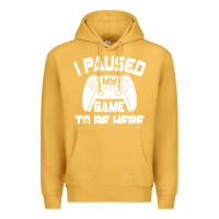 Mustard i paused my game to be here Premium Hoodie - linhVisuals