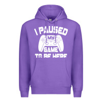 Purple i paused my game to be here Premium Hoodie - linhVisuals