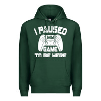Sports Green i paused my game to be here Premium Hoodie - linhVisuals