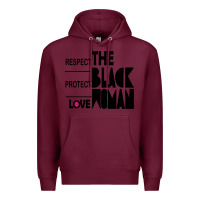 Burgundy respect protect love the black woman Premium Hoodie - linhVisuals