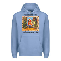 Colony Blue restore the wolf defenders of wildlife Premium Hoodie - linhVisuals