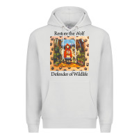 Dove Grey restore the wolf defenders of wildlife Premium Hoodie - linhVisuals