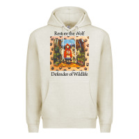Oatmeal Heather restore the wolf defenders of wildlife Premium Hoodie - linhVisuals