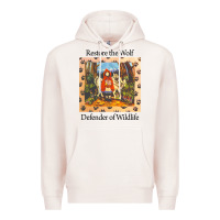 Pale Pink restore the wolf defenders of wildlife Premium Hoodie - linhVisuals