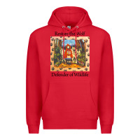 Red restore the wolf defenders of wildlife Premium Hoodie - linhVisuals