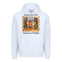 White restore the wolf defenders of wildlife Premium Hoodie - linhVisuals