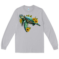 Moon Dust sea turtle with sunflowers Long Sleeve Tee - Artiststas