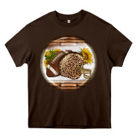 Chocolate Brown american football round earrings Heavy Core Tee - BundleAndBundleShop