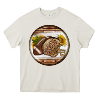 Cream american football round earrings Heavy Core Tee - BundleAndBundleShop