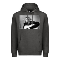 Charcoal Heather kurt smoking Premium Hoodie - linhVisuals