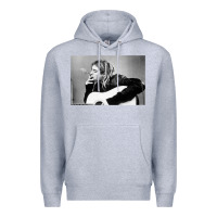 Heather Grey kurt smoking Premium Hoodie - linhVisuals