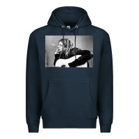 Navy kurt smoking Premium Hoodie - linhVisuals