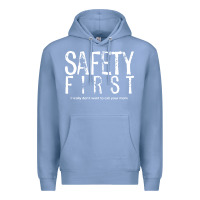 Colony Blue safety first science teacher Premium Hoodie - linhVisuals