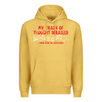 Antique Gold my train of thought derailed Premium Hoodie - linhVisuals