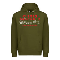 Army Green my train of thought derailed Premium Hoodie - linhVisuals