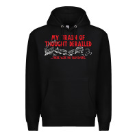 Black my train of thought derailed Premium Hoodie - linhVisuals