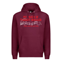 Burgundy my train of thought derailed Premium Hoodie - linhVisuals