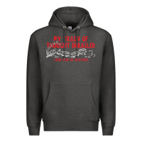 Charcoal Heather my train of thought derailed Premium Hoodie - linhVisuals