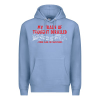 Colony Blue my train of thought derailed Premium Hoodie - linhVisuals