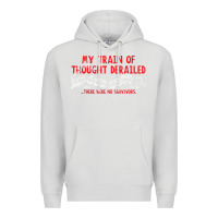 Dove Grey my train of thought derailed Premium Hoodie - linhVisuals