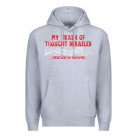 Heather Grey my train of thought derailed Premium Hoodie - linhVisuals