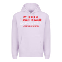Lilac my train of thought derailed Premium Hoodie - linhVisuals