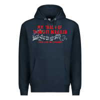 Navy my train of thought derailed Premium Hoodie - linhVisuals