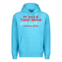 Ocean Blue my train of thought derailed Premium Hoodie - linhVisuals