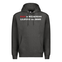 Charcoal Heather pain is weakness leaving the body Premium Hoodie - linhVisuals