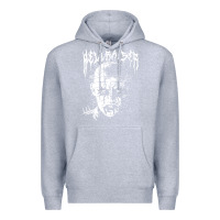 Heather Grey black metal pinhead Premium Hoodie - linhVisuals