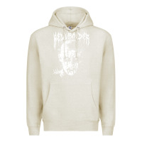 Oatmeal Heather black metal pinhead Premium Hoodie - linhVisuals