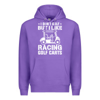 Purple i don't golf but i like racing golf carts Premium Hoodie - linhVisuals
