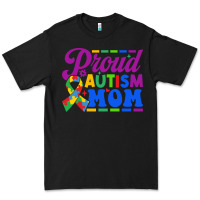 Black Proud Autism Mom Premium Tee - CowhideDigitalArt