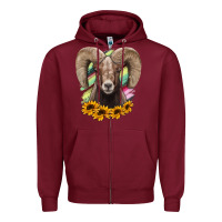 Burgundy Bighorn Sheep Zipper Hoodie - RanaPortraitStore