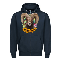 Navy Bighorn Sheep Zipper Hoodie - RanaPortraitStore