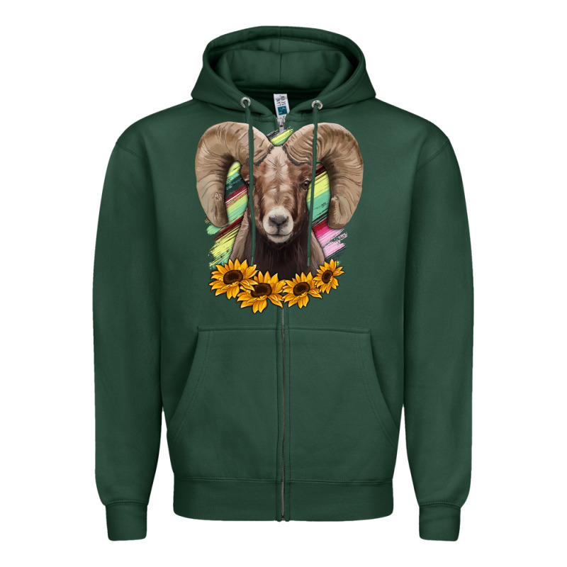 Bighorn Sheep Zipper Hoodie by RanaPortraitStore | Teevron