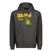 Charcoal Heather slow but mellow crazy Premium Hoodie - linhVisuals