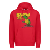 Red slow but mellow crazy Premium Hoodie - linhVisuals