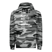 Slate Camo some people need a high five Premium Hoodie - linhVisuals