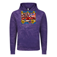 Cloud Purple 4th of july truck cow mousepad Vintage Hoodie - BarkalooDesign