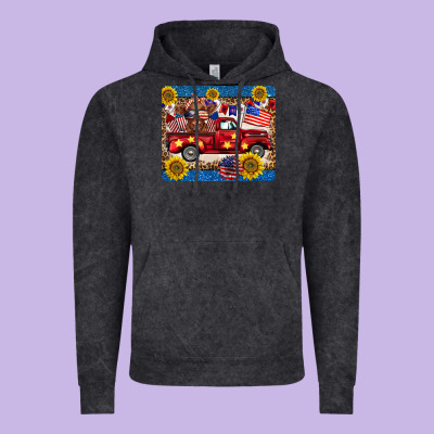 4th Of July Truck Cow Mousepad Vintage Hoodie Designed By Barkaloodesign