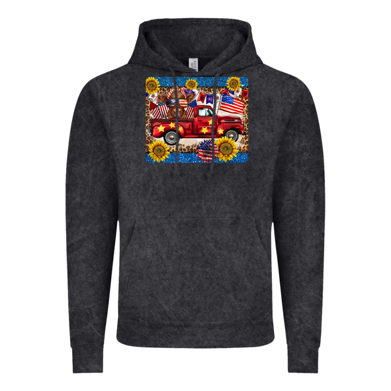 4th Of July Truck Cow Mousepad Vintage Hoodie by BarkalooDesign | Teevron