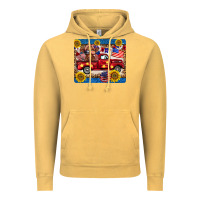 Vintage Mustard 4th of july truck cow mousepad Vintage Hoodie - BarkalooDesign