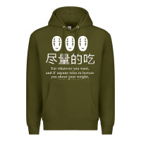 Army Green spirited away no face Premium Hoodie - linhVisuals