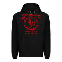 Black sriracha sauce Premium Hoodie - linhVisuals