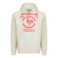 Oatmeal Heather sriracha sauce Premium Hoodie - linhVisuals