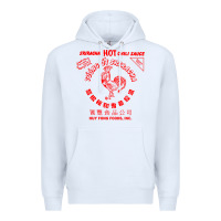 White sriracha sauce Premium Hoodie - linhVisuals