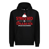 Black stressed is desserts spelled backwards Premium Hoodie - linhVisuals