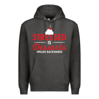 Charcoal Heather stressed is desserts spelled backwards Premium Hoodie - linhVisuals