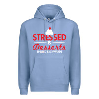 Colony Blue stressed is desserts spelled backwards Premium Hoodie - linhVisuals